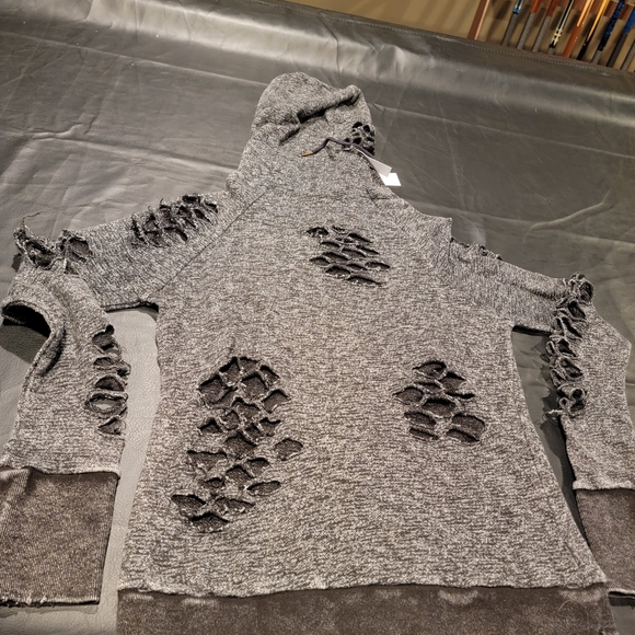 Gray Distressed Hoodie - Picture 4 of 4